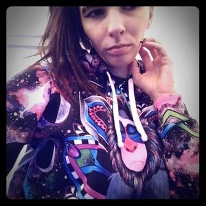 Astral Meditating Rafiki unisex hoodie